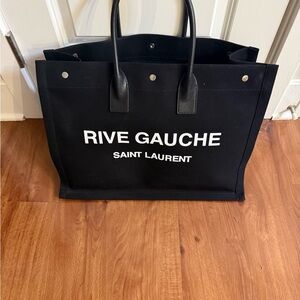 Saint Laurent Black Rive Gauche Tote